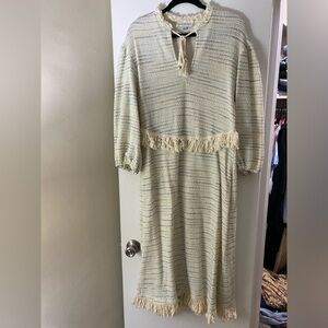 Something navy terry midi dress